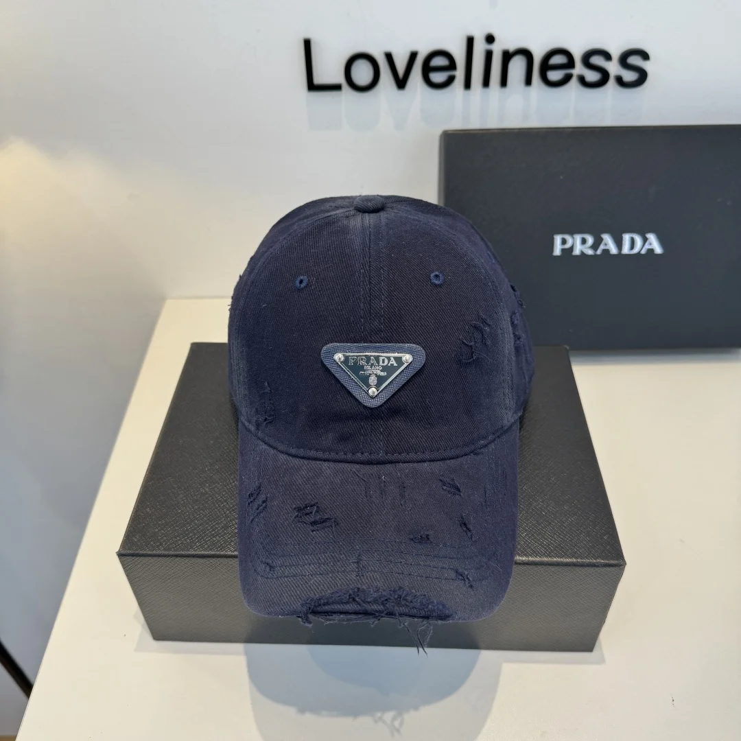 Бейсболка Prada синяя с потертостями - изображение 1