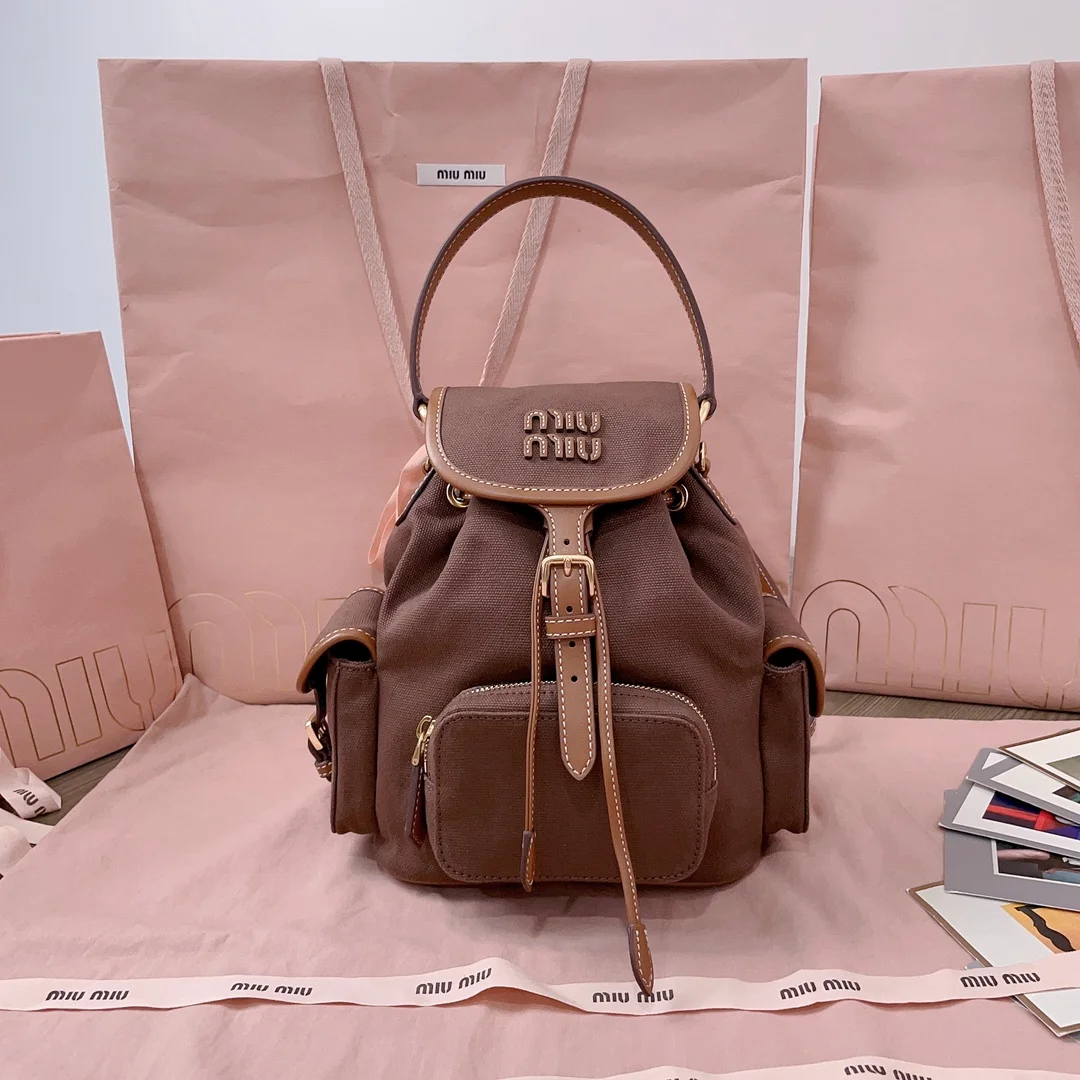 Рюкзак Miu Miu мини коричневый - изображение 1