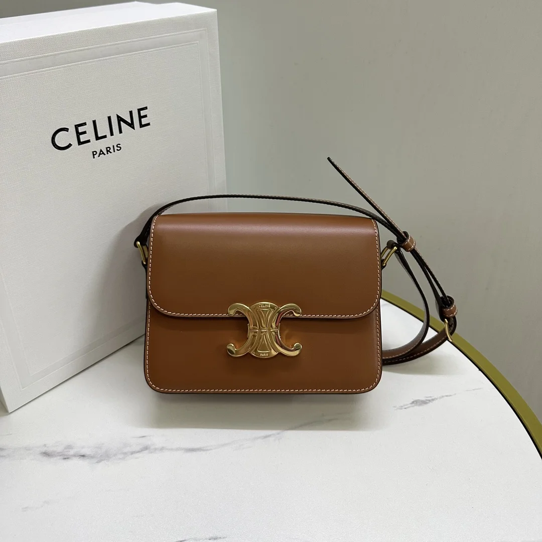 Сумка Celine Mini Triomphe, коричневый - изображение 1
