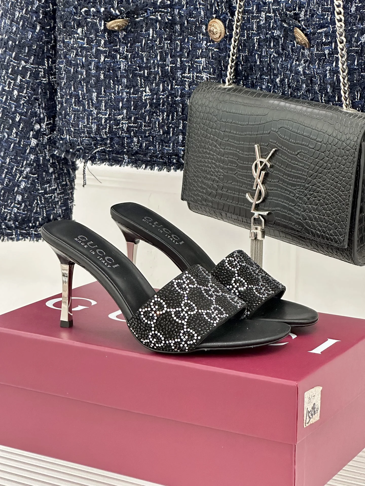 Босоножки Gucci с металлическим каблуком - изображение 1