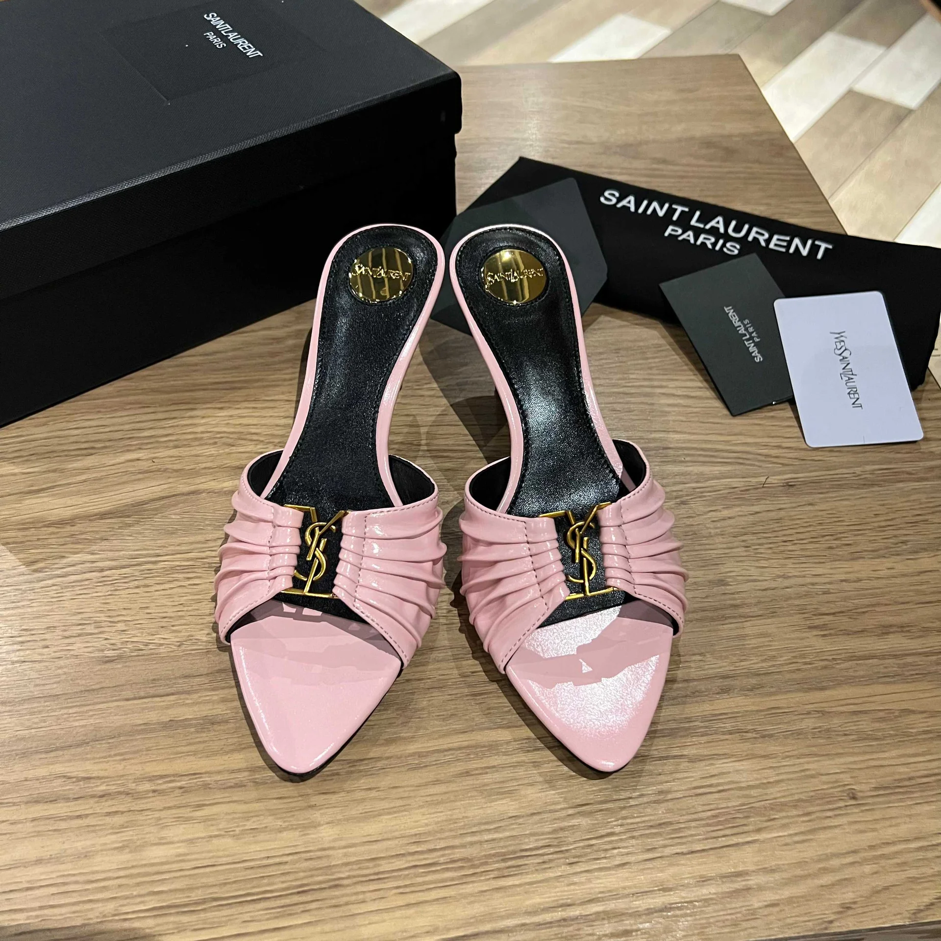 Мюли Saint Laurent женские розовые - изображение 1