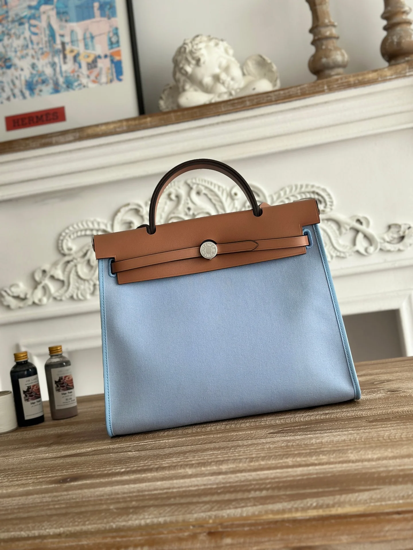 Сумка Herbag 31 см, ткань с кожаными элементами - изображение 1