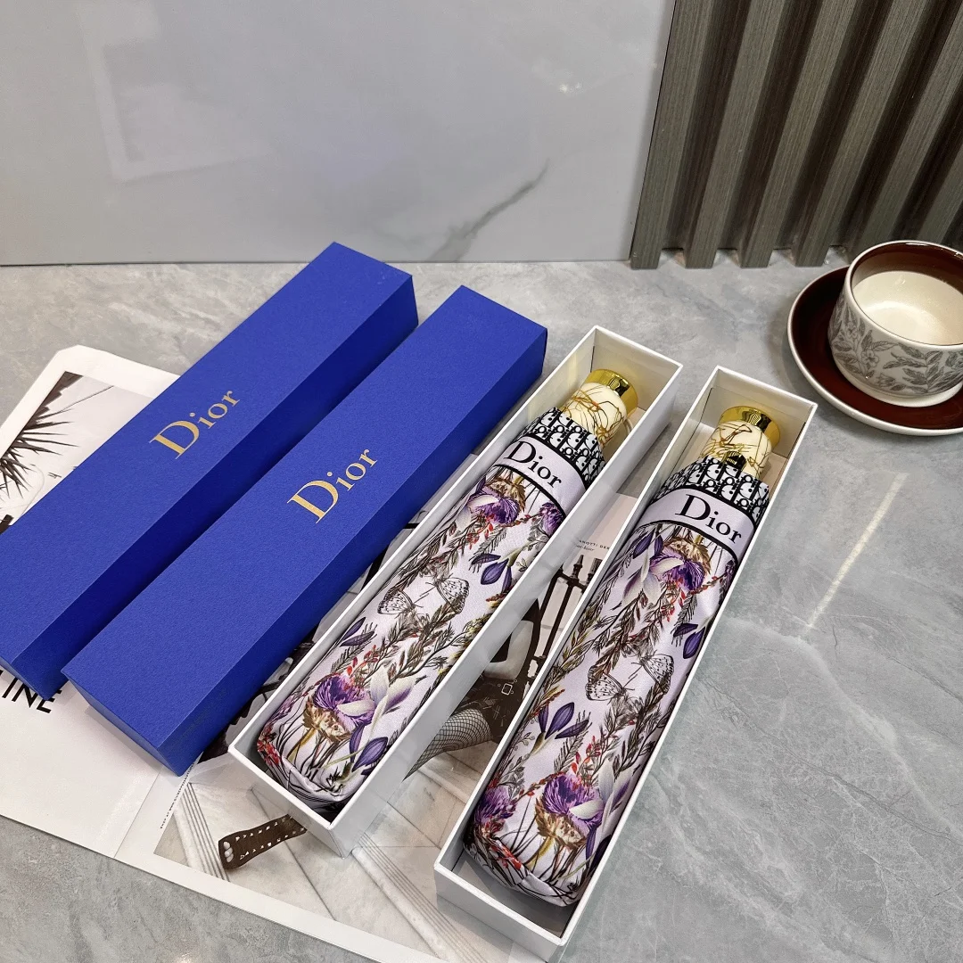 Автоматический солнечный зонт Dior с цветочным принтом - изображение 1