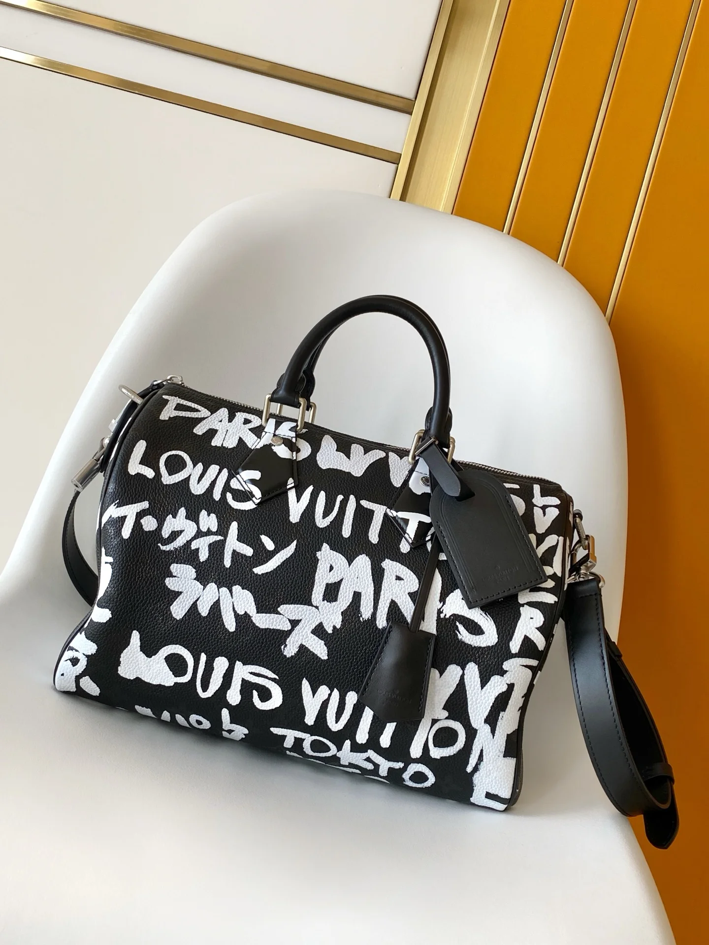 Сумка Louis Vuitton Speedy 30 граффити принт - изображение 1