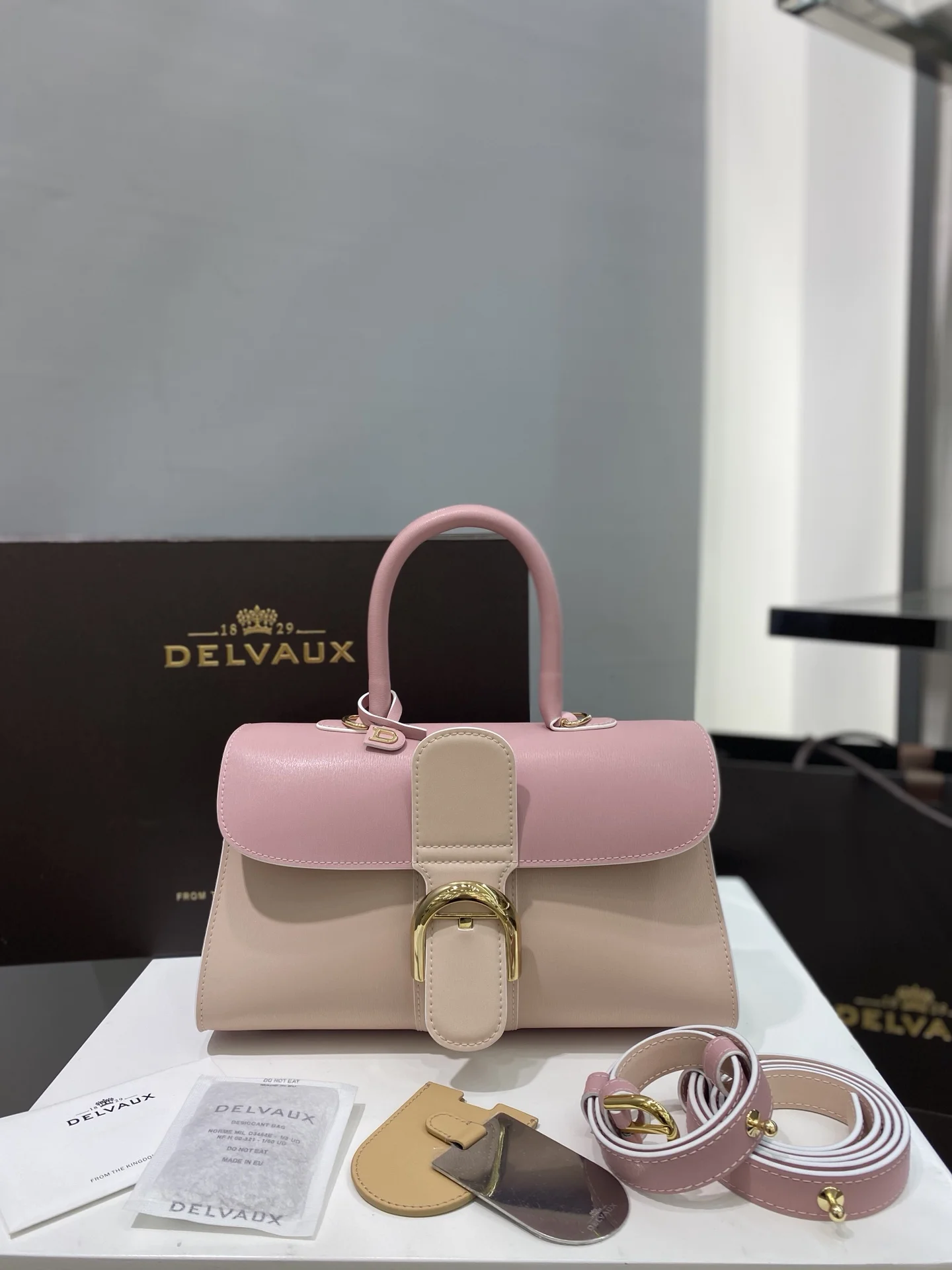 Сумка Delvaux розовая двухцветная - изображение 1