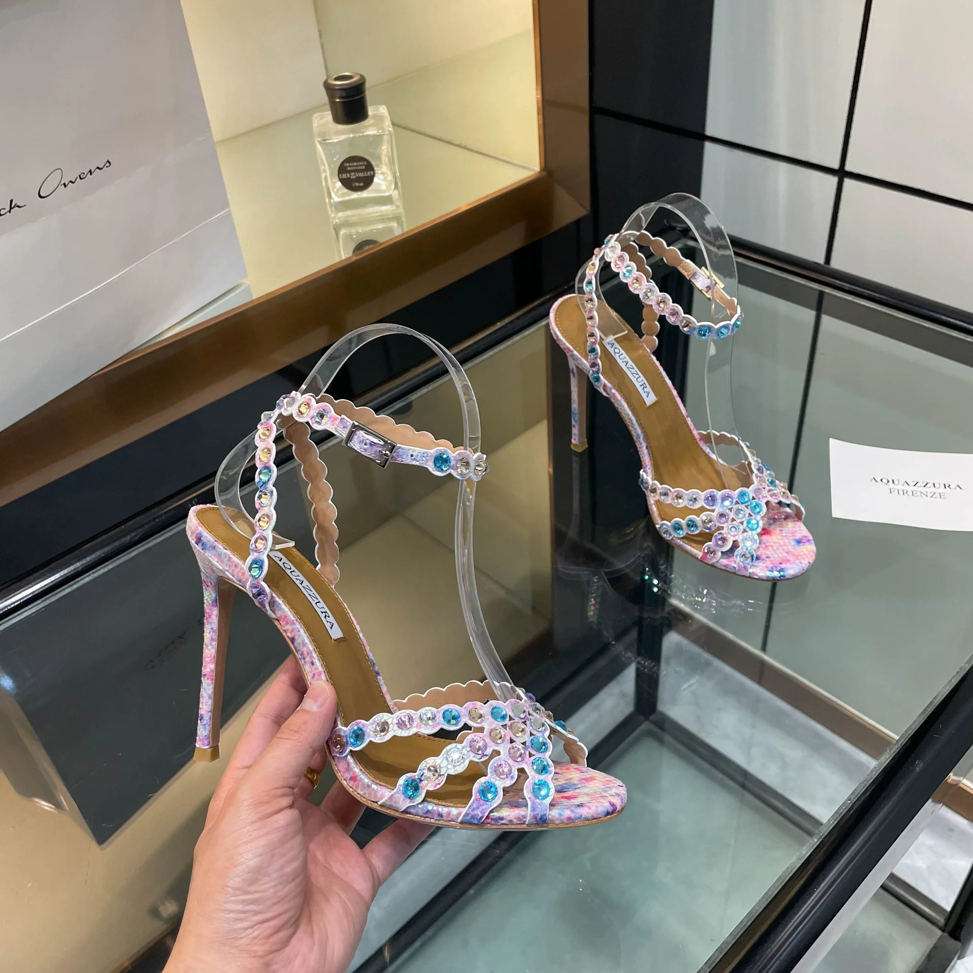 Босоножки AQUAZZURA женские со стразами - изображение 1