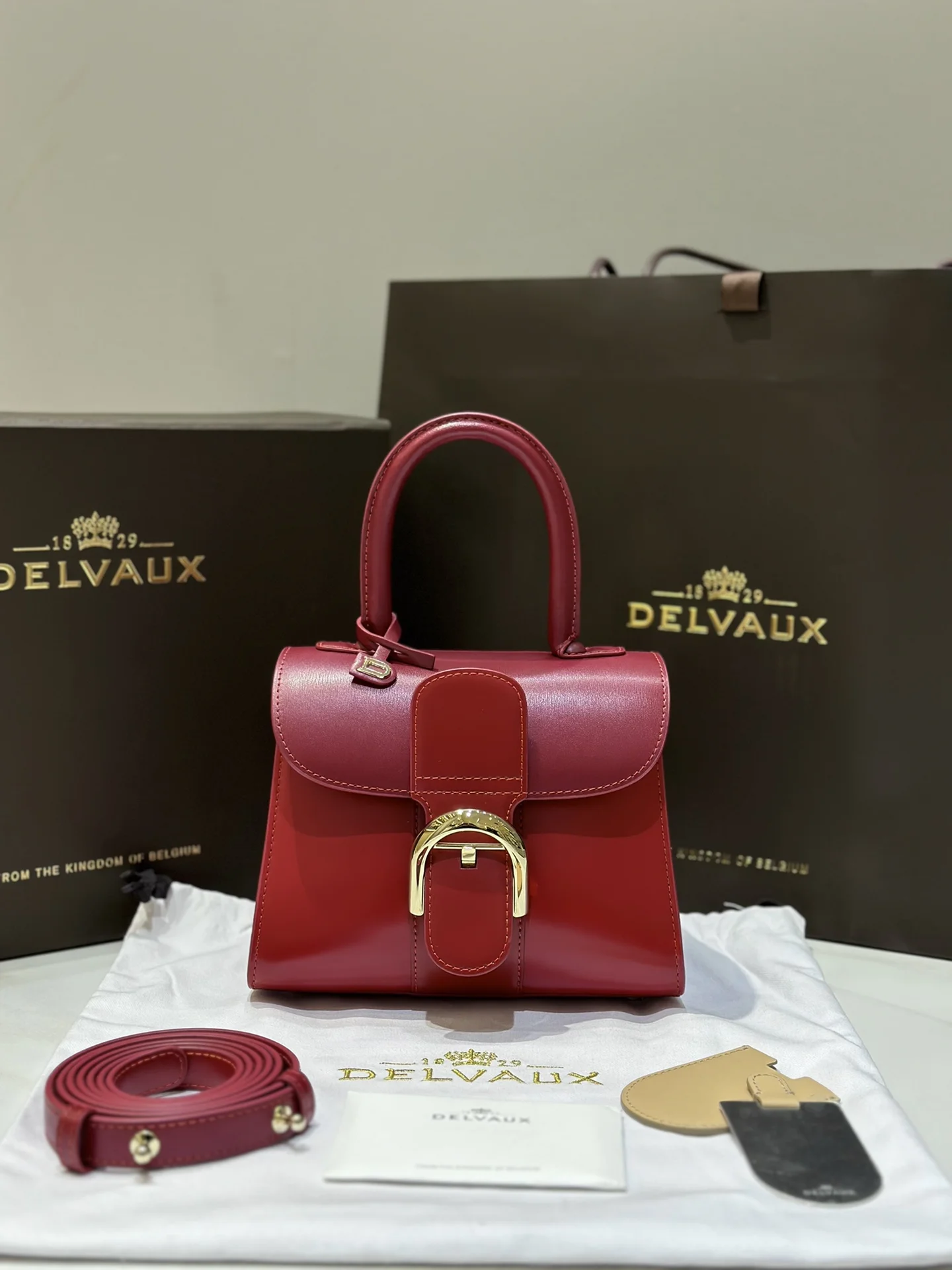 Женская кожаная сумка Delvaux Brilliant, 20 см, красный - изображение 1