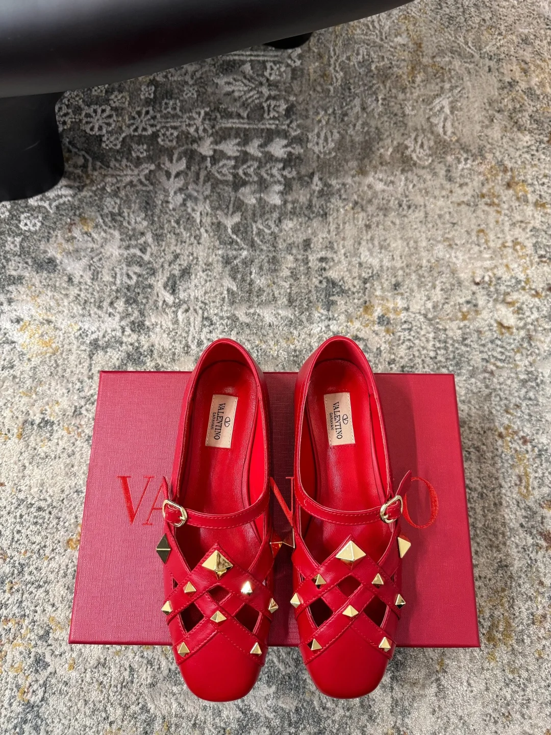 Балетки Valentino красные из кожи - изображение 1