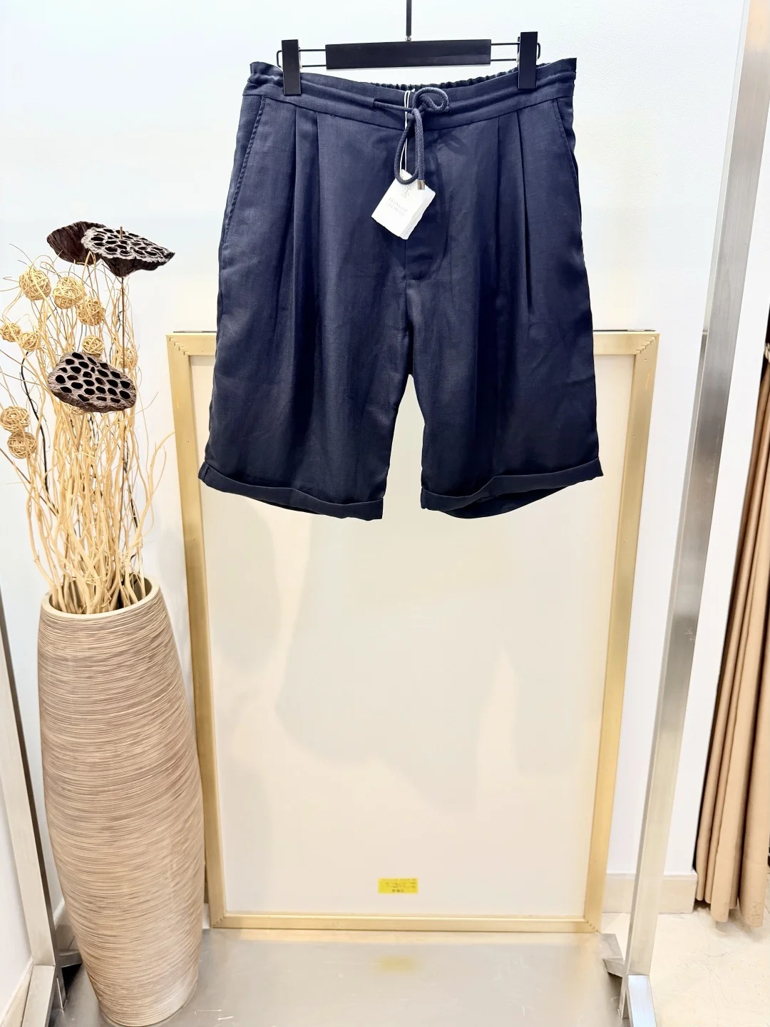 Шорты льняные мужские Brunello Cucinelli синие - изображение 1