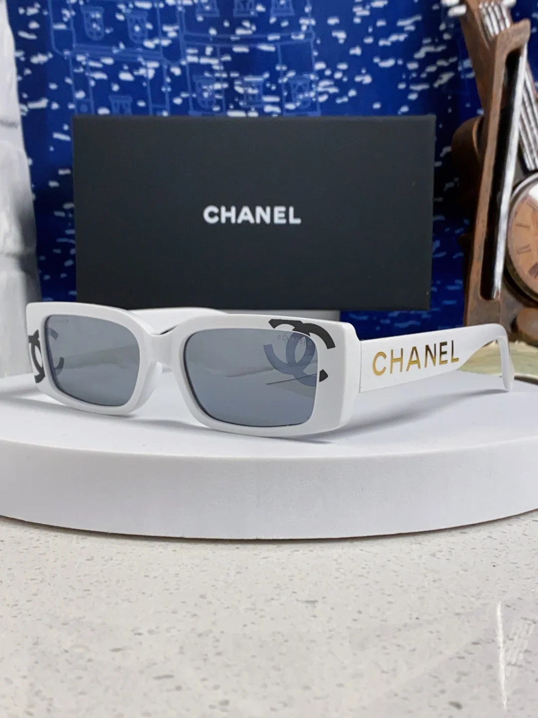 Солнцезащитные очки Chanel P90 белые - изображение 1