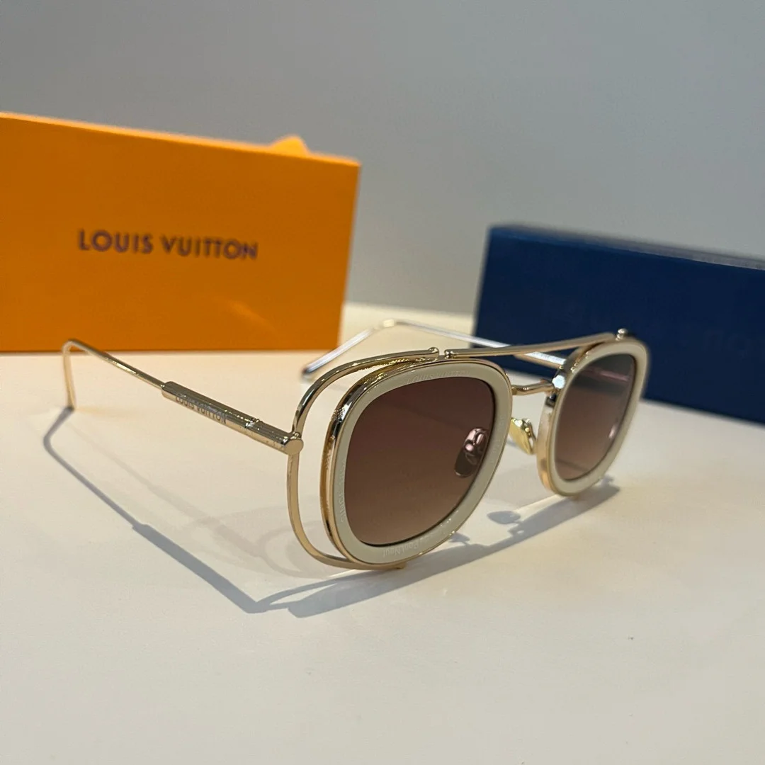 Солнцезащитные очки Louis Vuitton золотистая оправа - изображение 1