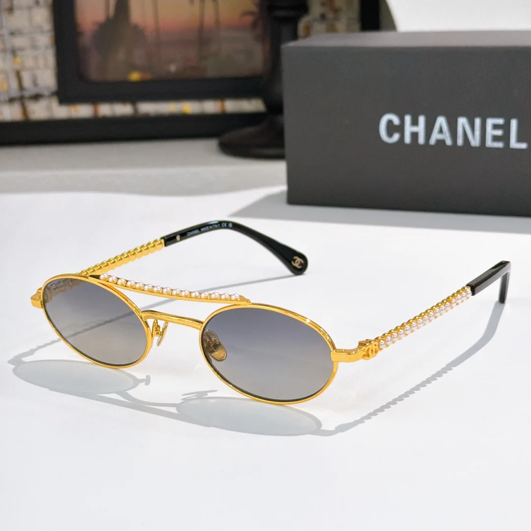 Очки Chanel модель CH4297H золотистые с жемчугом - изображение 1