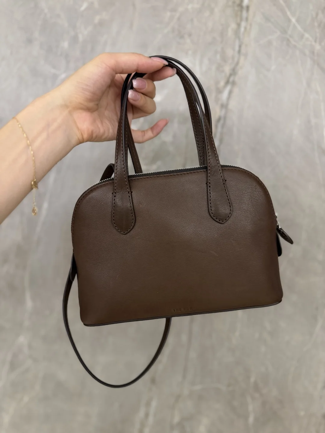 Сумка из итальянской кожи Masoni, коричневая - изображение 1