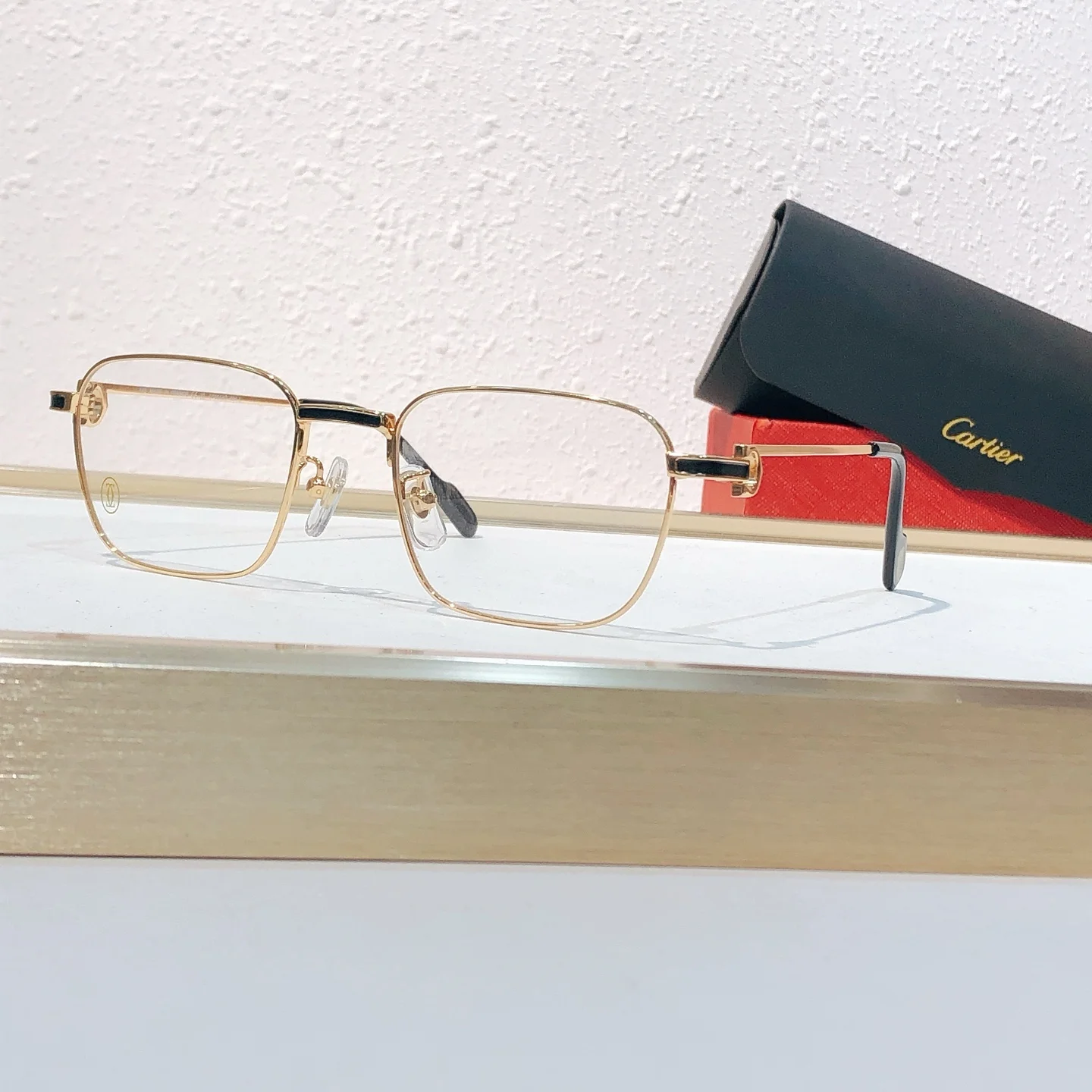 Очки Cartier, титановая оправа, квадратная форма - изображение 1