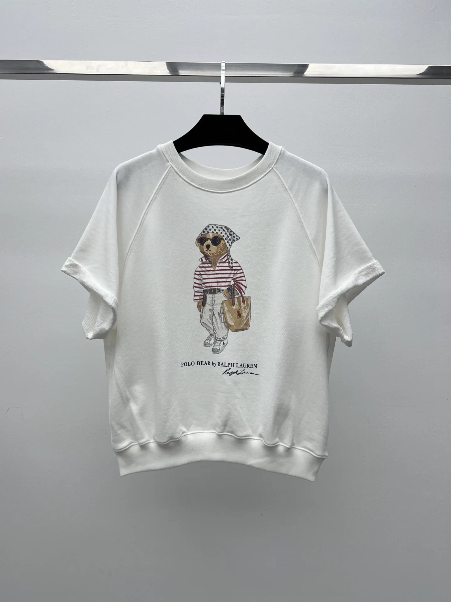 Футболка женская белая с принтом Polo Bear Ralph Lauren