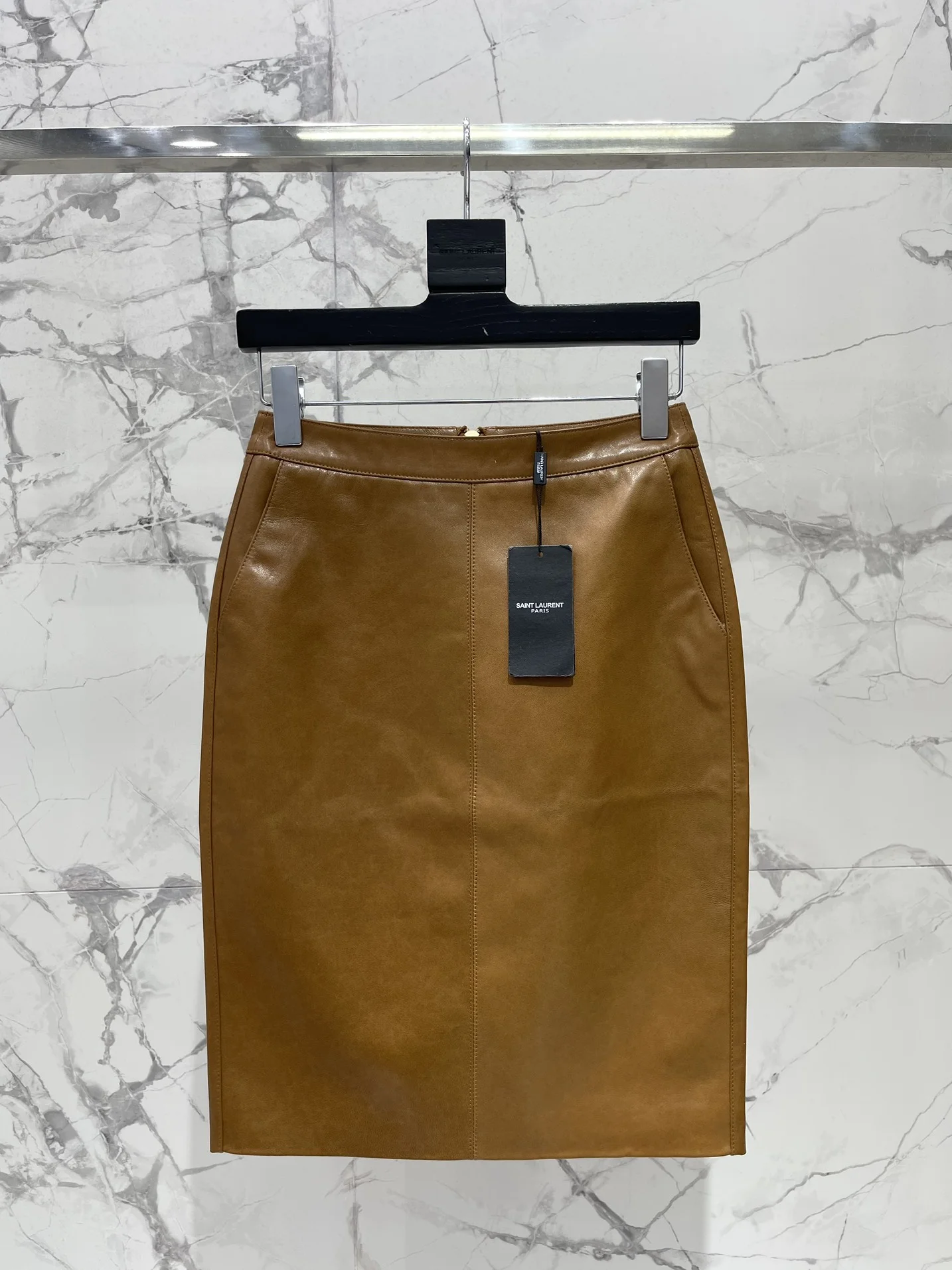 Кожаная юбка-карандаш Saint Laurent - изображение 1