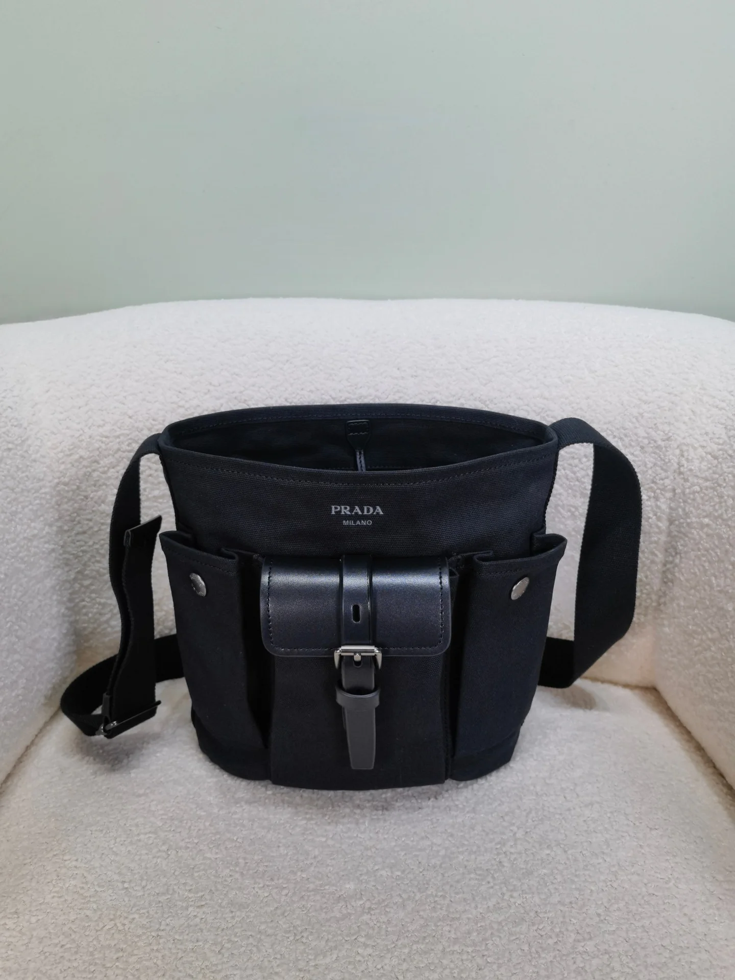 Сумка-ведро Prada Route из ткани и кожи - изображение 1