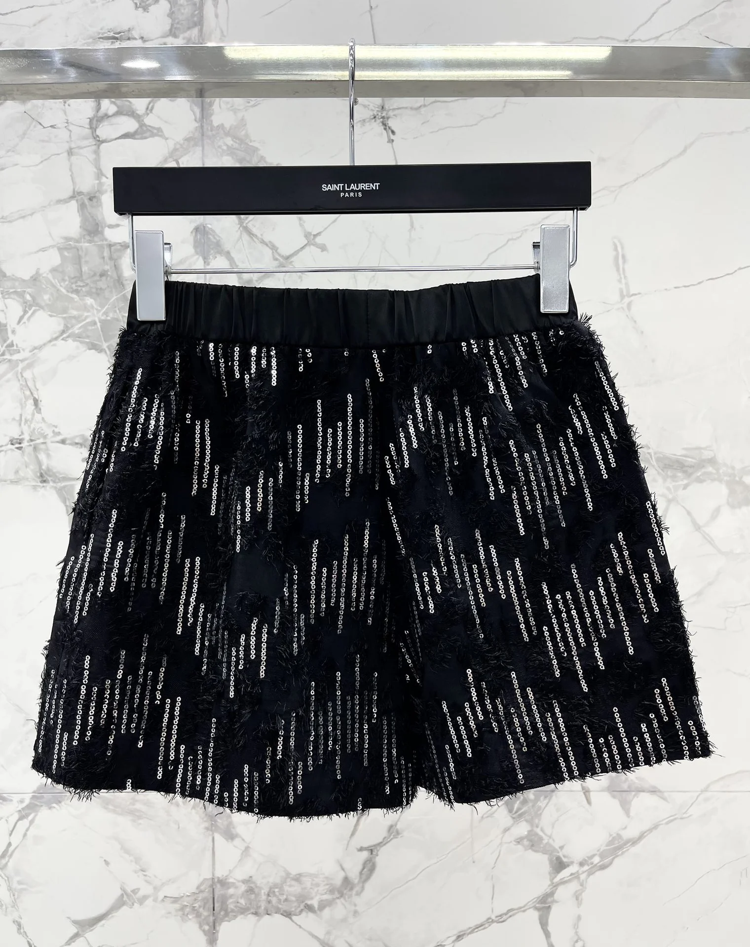Женские брюки Saint Laurent черные с пайетками - изображение 1