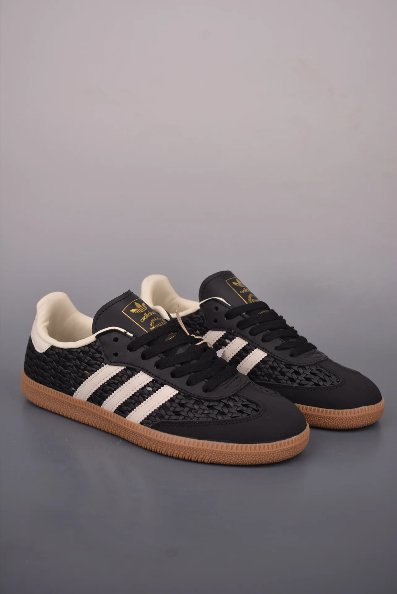 кроссовки Adidas Samba черные плетеные - изображение 1