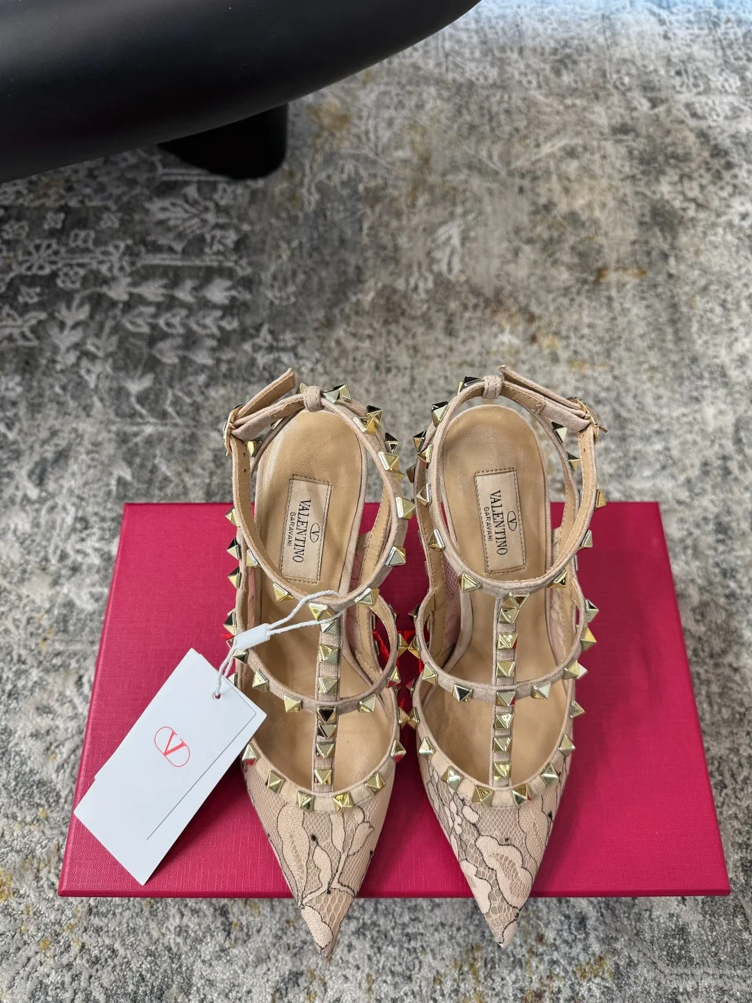 Туфли Valentino кружевные со шипами - изображение 1