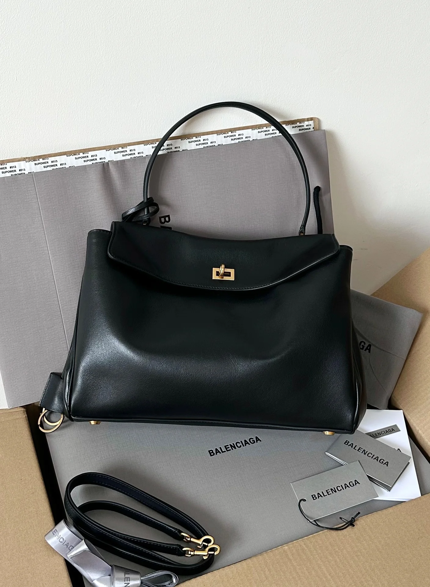 Сумка Balenciaga Rodeo черная средняя - изображение 1