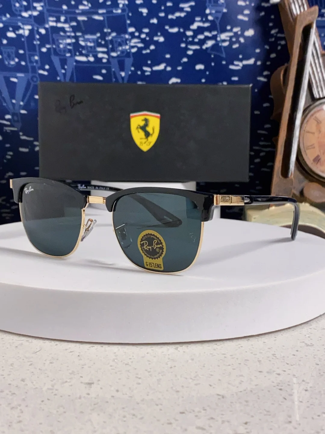 RayBan Ferrari Ретро полукорпусные солнцезащитные очки RB8396 - изображение 1