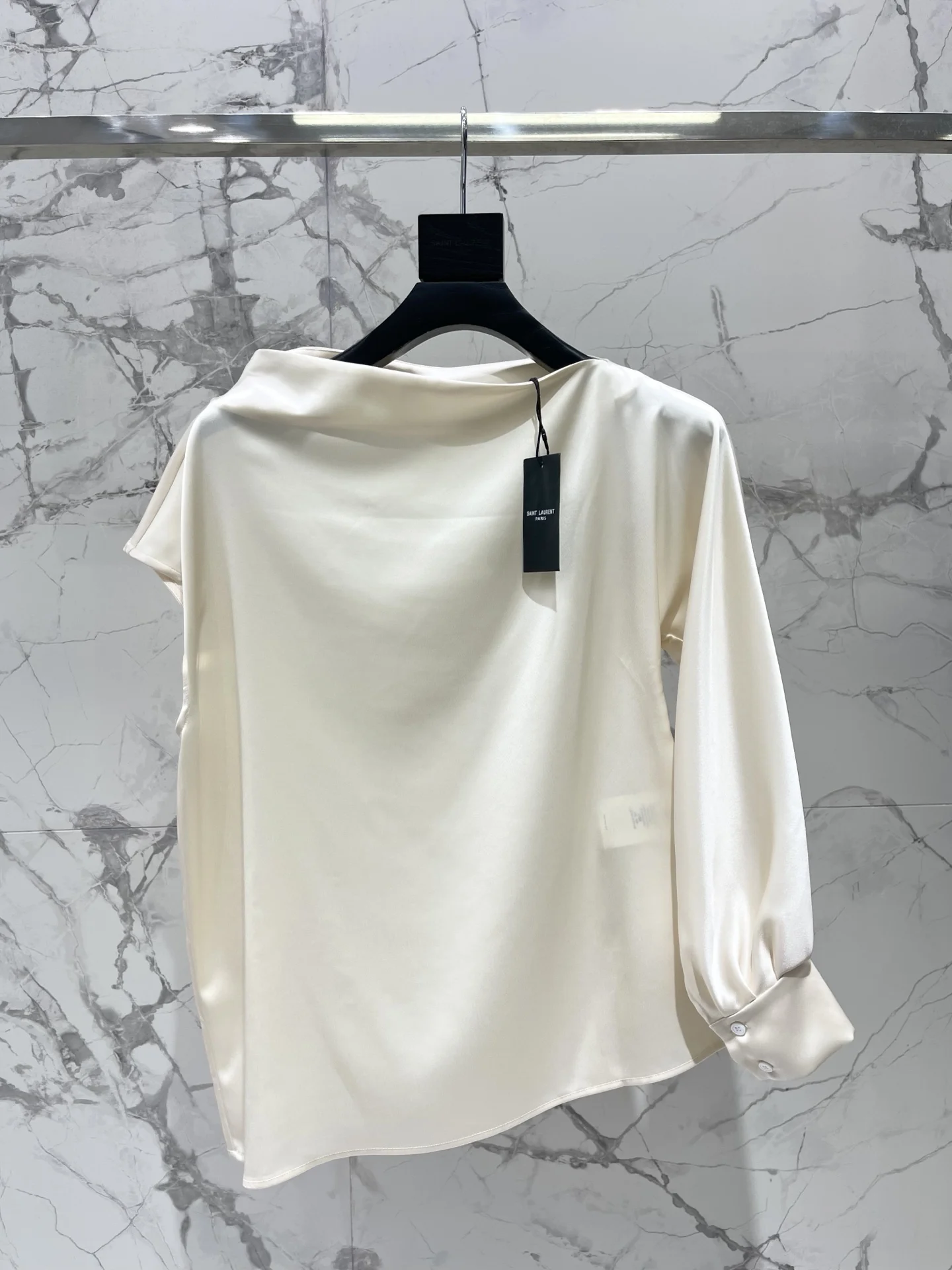 Блузка из ацетата Saint Laurent с асимметричным кроем - изображение 1
