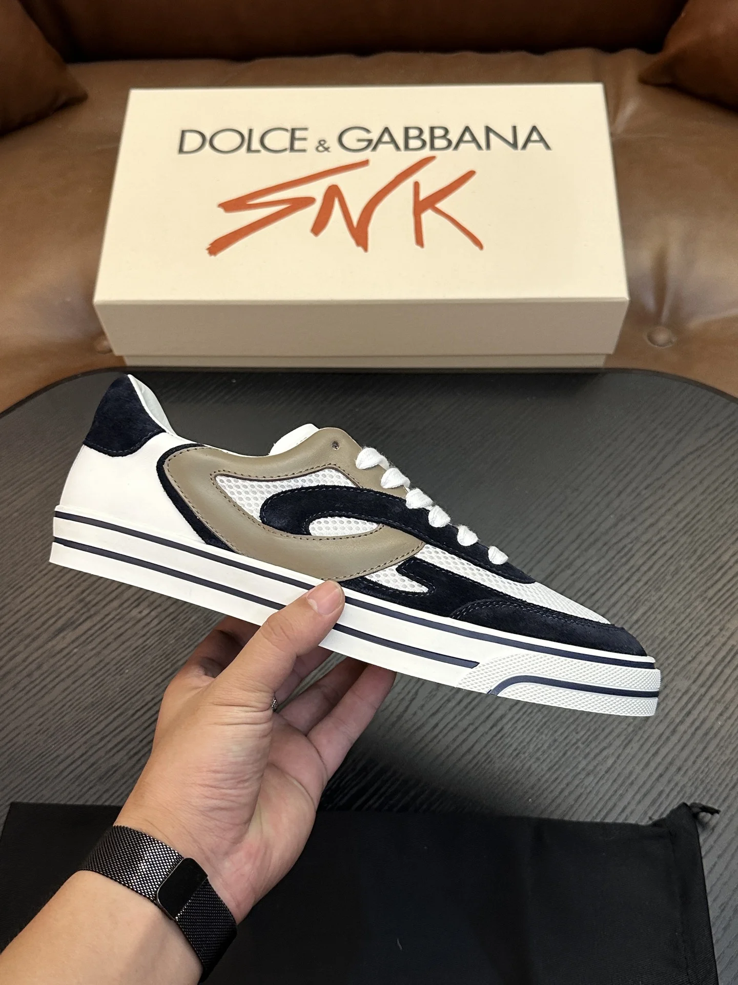 Мужские кроссовки Dolce & Gabbana DG Cushion из натуральной кожи