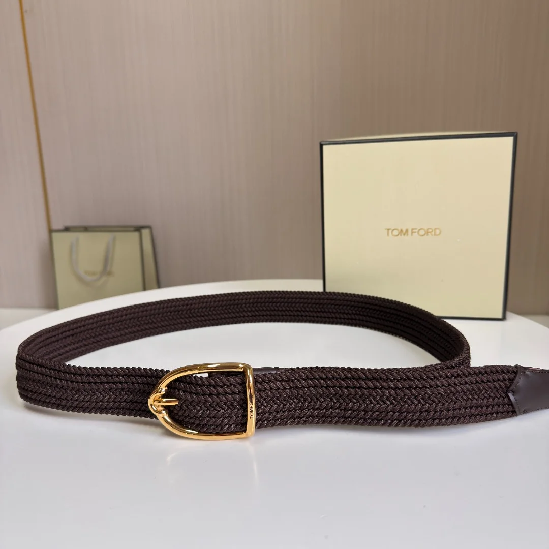 Тканый ремень Tom Ford золотой пряжкой - изображение 1