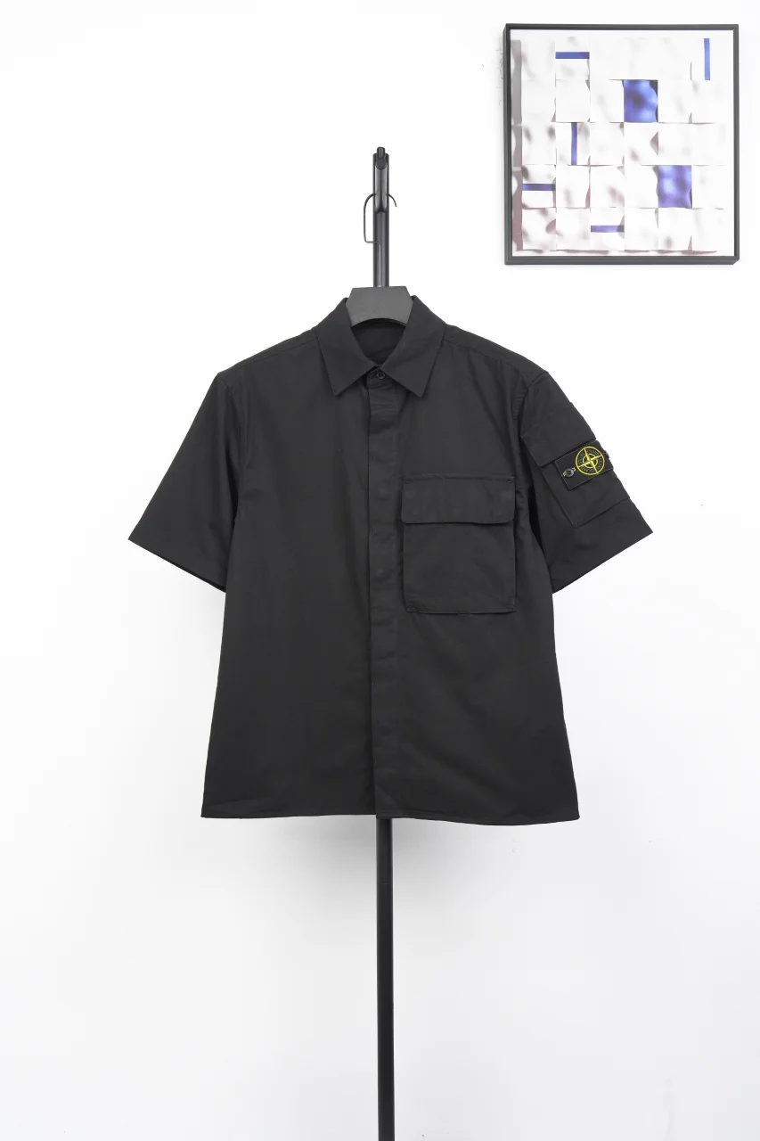 Рубашка короткое рукава Stone Island черная - изображение 1