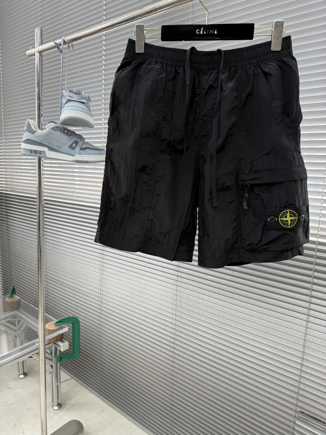 Мужские шорты Stone Island из металлического нейлона