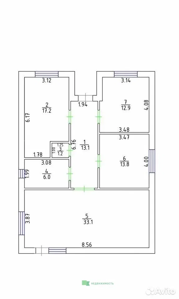 Продается дом общей площадью 107 м.кв. с участком... - миниатюра 11