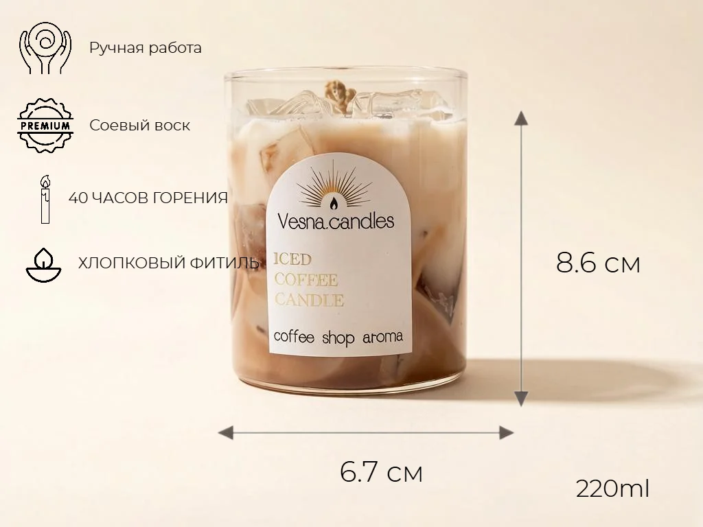 Ароматическая свеча кофе со льдом - миниатюра 5