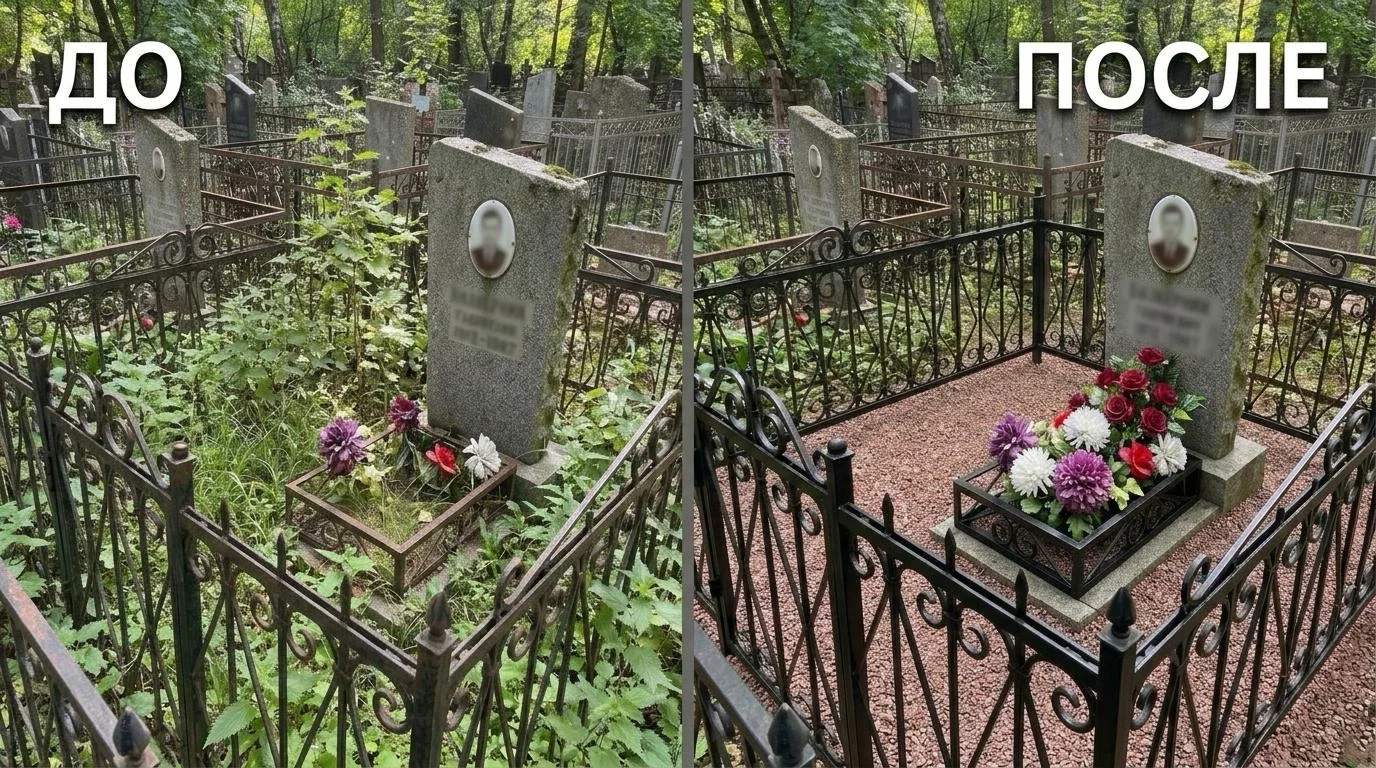 Уборка и обустройство могил — Москва и область - миниатюра 2