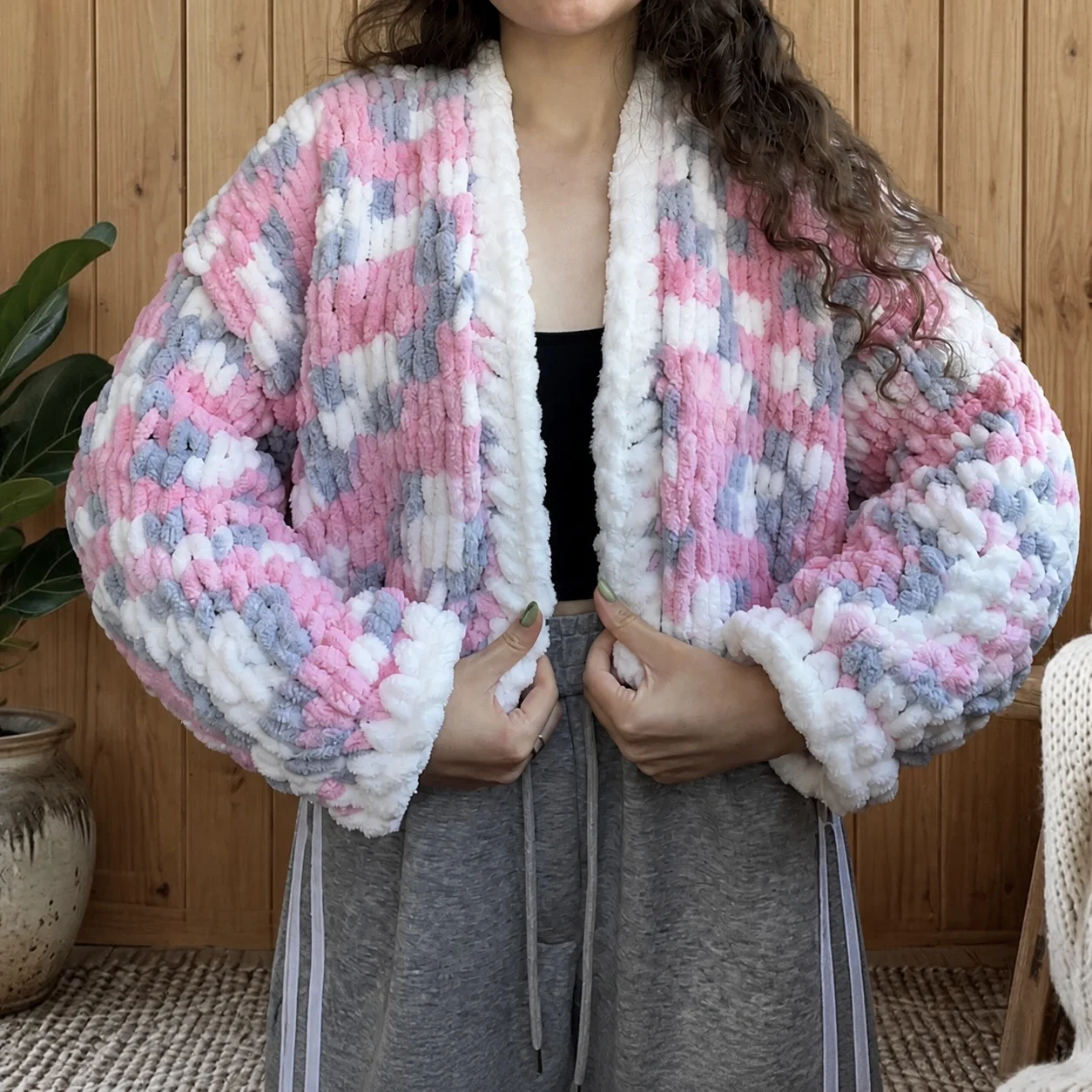 Уютный PINTEREST оверсайз кардиган из Alize Puffy - изображение 1