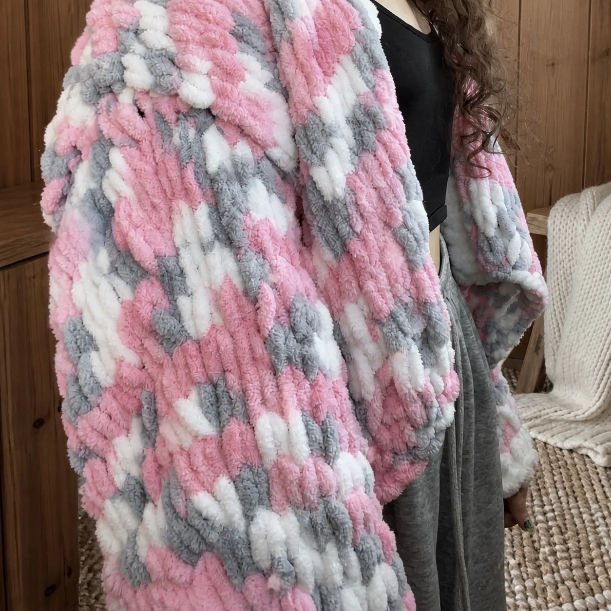 Уютный PINTEREST оверсайз кардиган из Alize Puffy - миниатюра 4