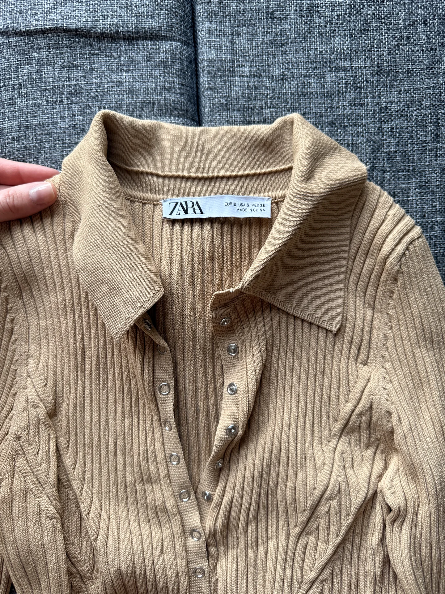 Бежевый женский лонгслив Zara - миниатюра 2