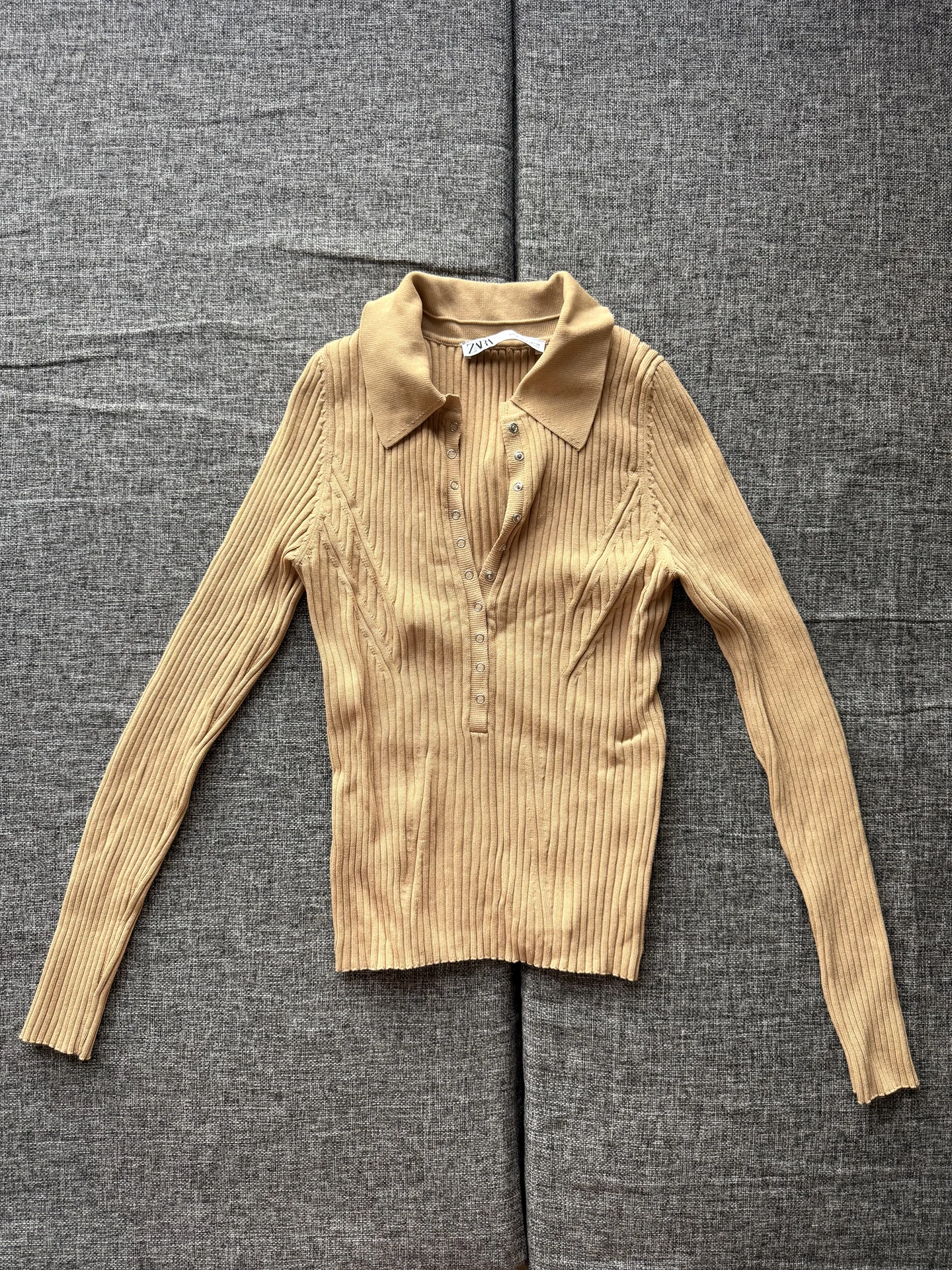 Бежевый женский лонгслив Zara - миниатюра 3