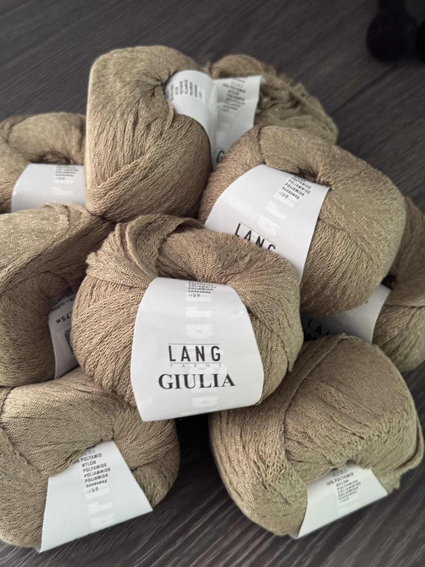 Пряжа Lang yarns Giulia 75м/50г серо-бежевый 11 шт