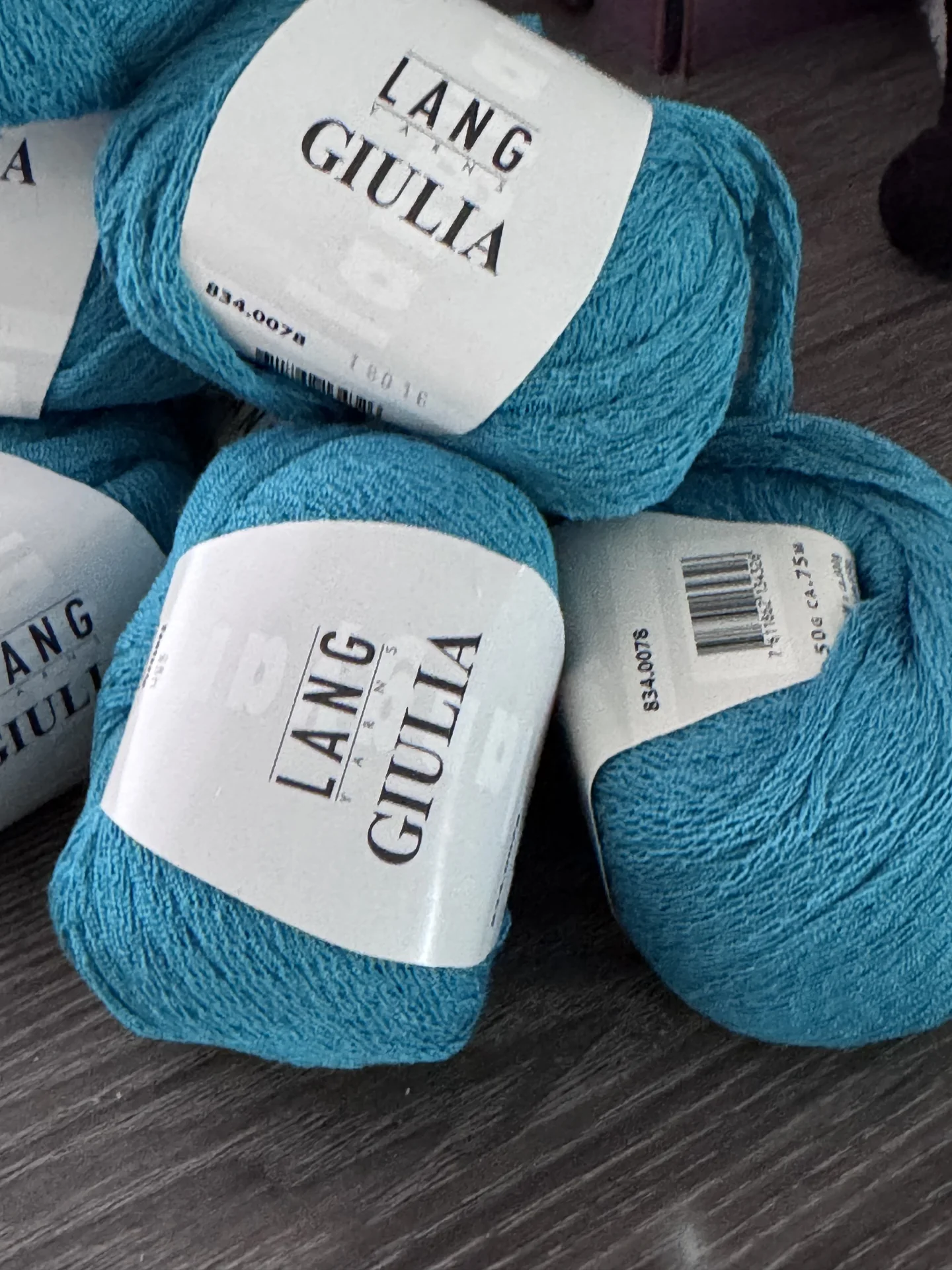 Пряжа Lang yarns Giulia 75м/50г бирюзовый 11 шт - миниатюра 2