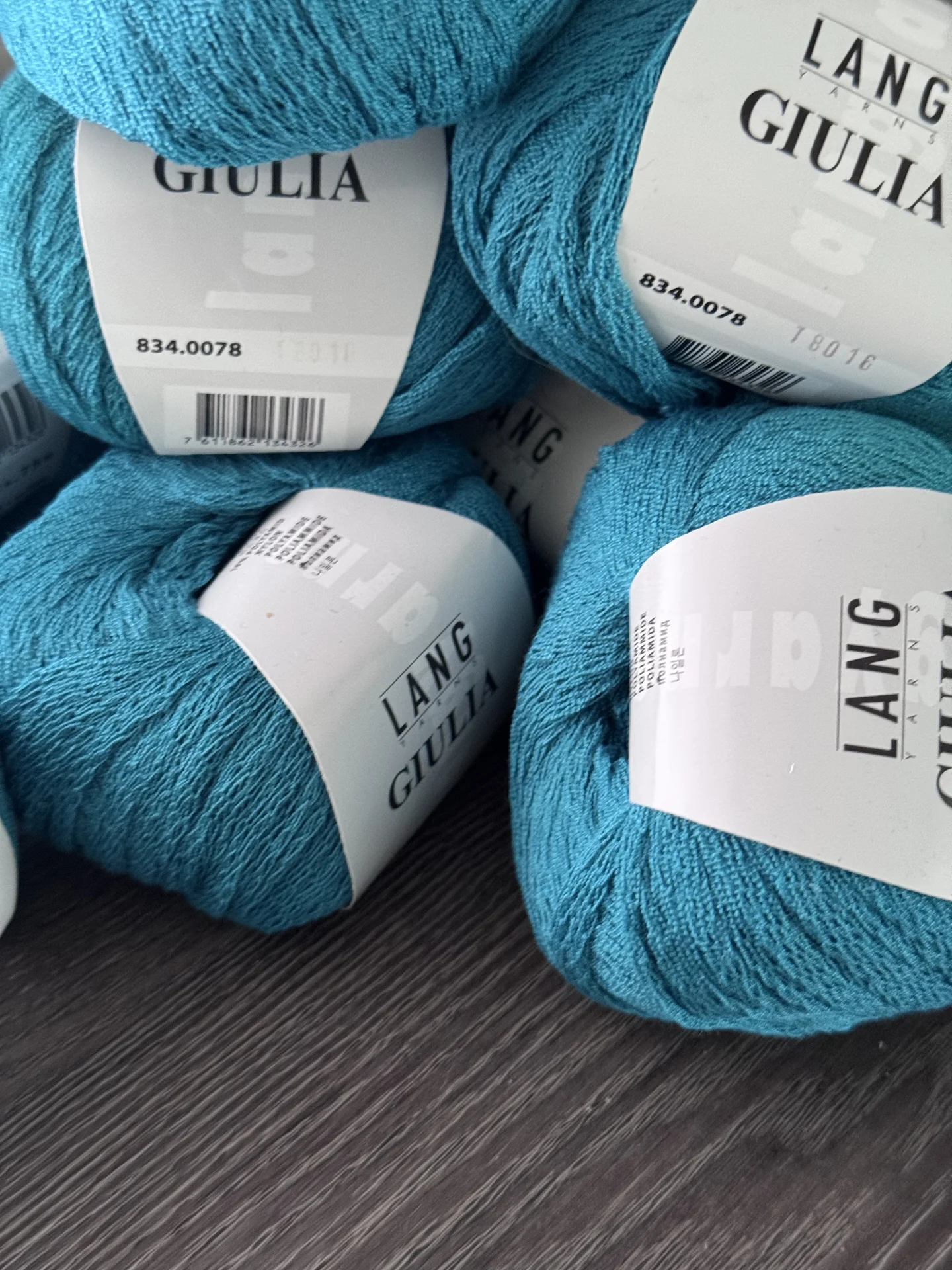 Пряжа Lang yarns Giulia 75м/50г бирюзовый 11 шт - миниатюра 3