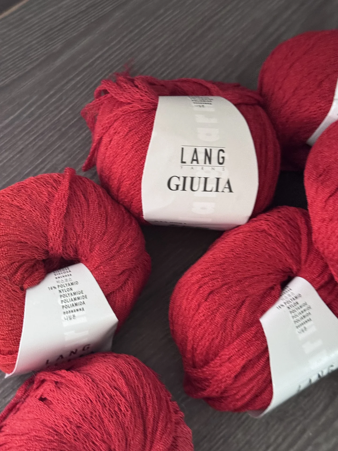 Пряжа Lang yarns Giulia 75м/50г красный 11 шт - миниатюра 2