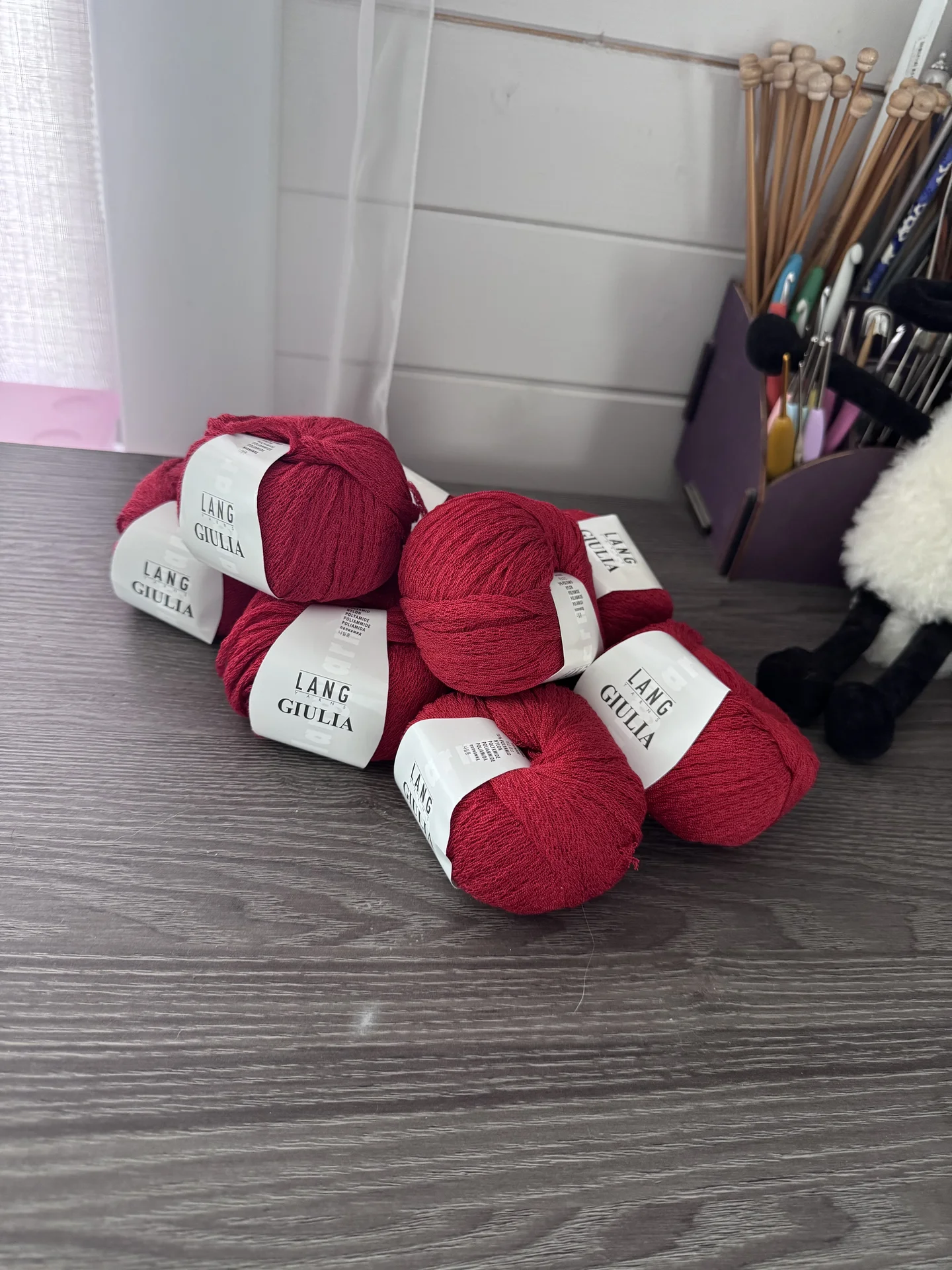 Пряжа Lang yarns Giulia 75м/50г красный 11 шт - миниатюра 4