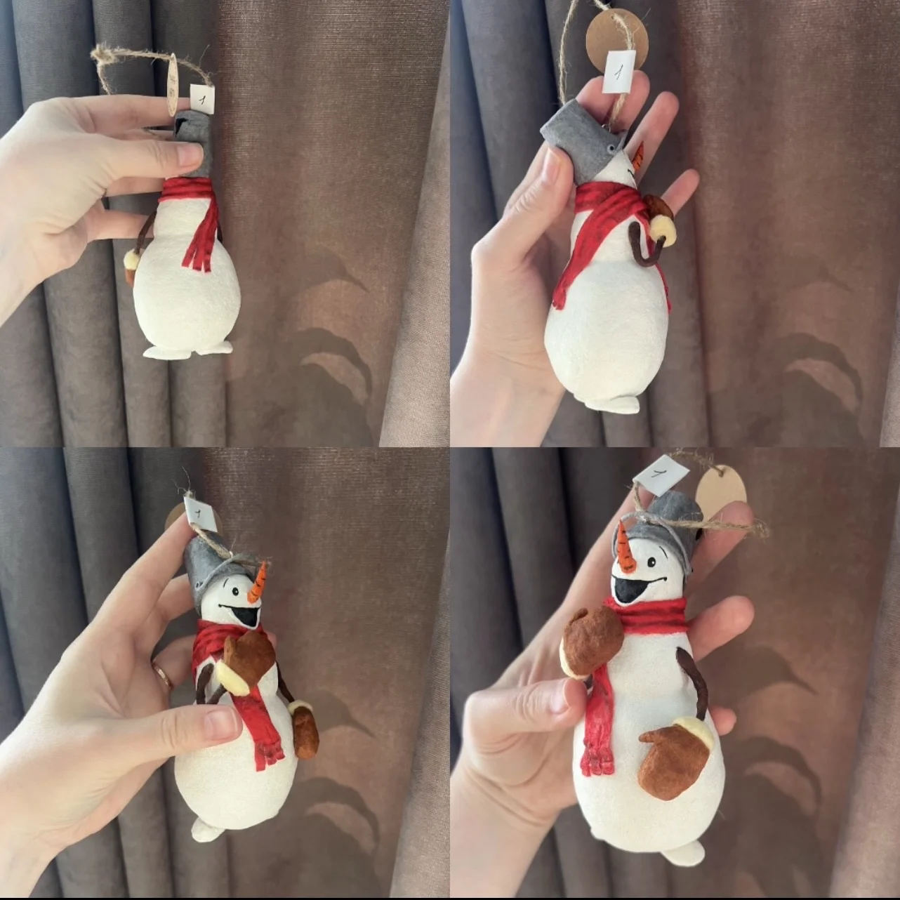 Ватная елочная игрушка Снеговик - изображение 1