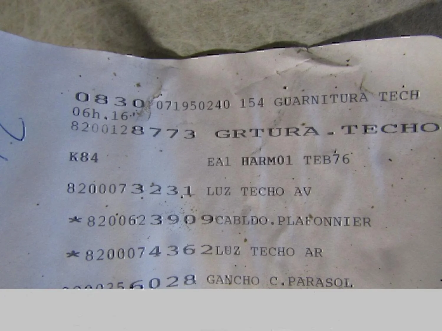 Обшивка потолка RENAULT Megane II 2002-2009 - миниатюра 2
