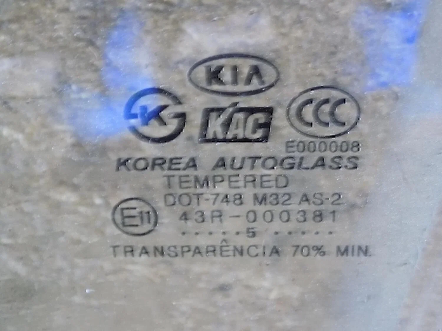Стекло двери передней левой Hyundai-KIA RIO 2000-2004 - миниатюра 2