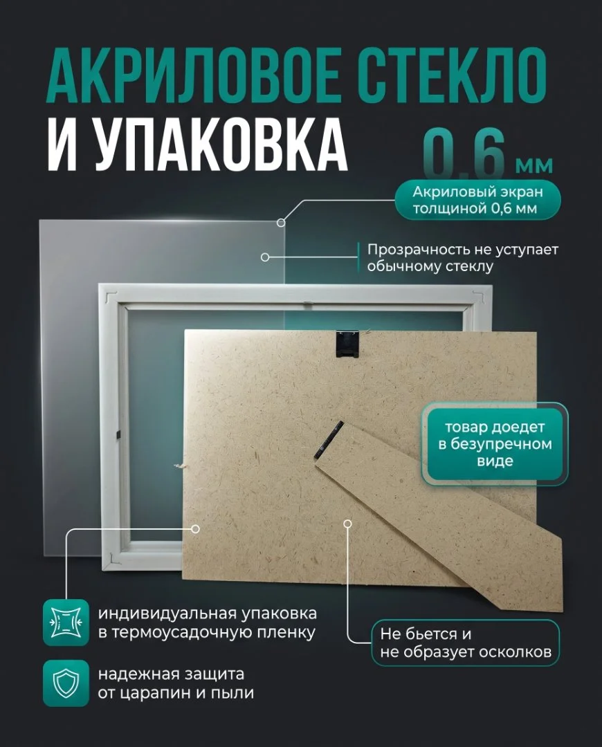 Фоторамка пластиковая 15х21 см, белый, арт. 1.2115.1513 - миниатюра 2