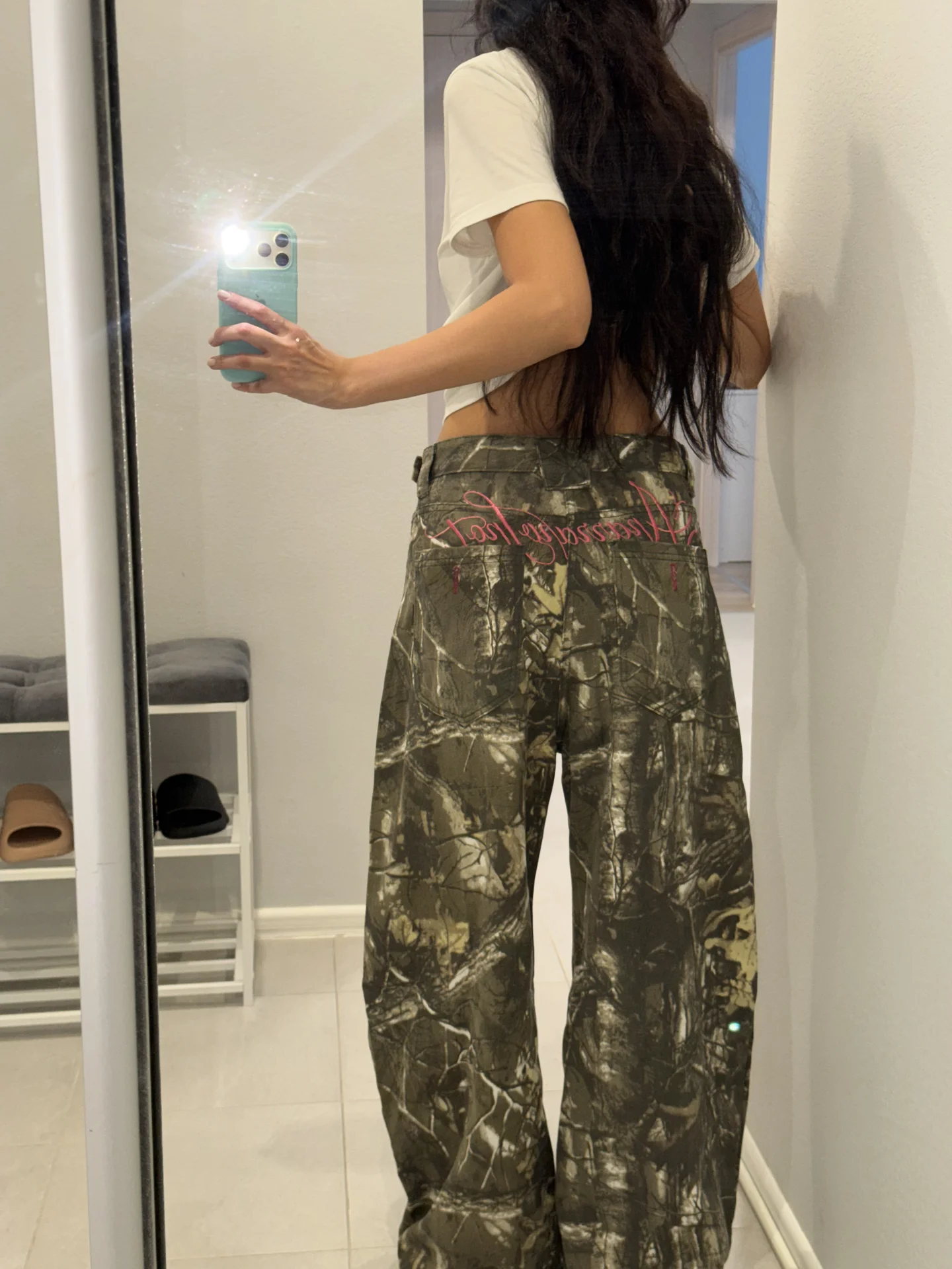 Джинсы бэгги y2k армейские - миниатюра 4