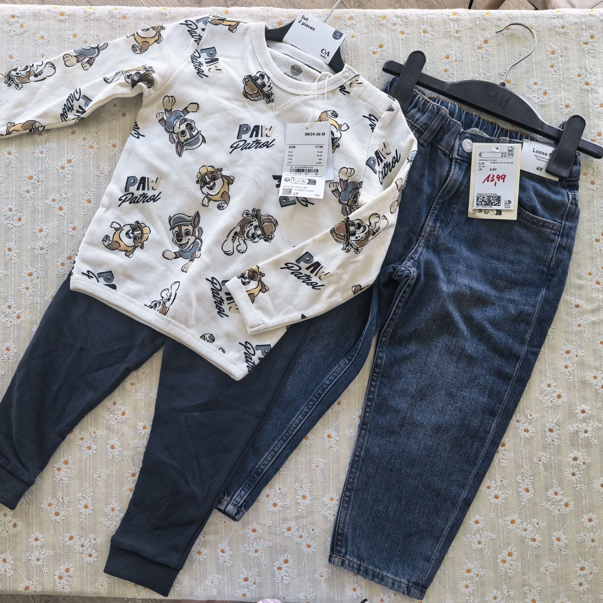 Комплект на флисе Щенячий патруль и джинсы H&M 98 - миниатюра 3
