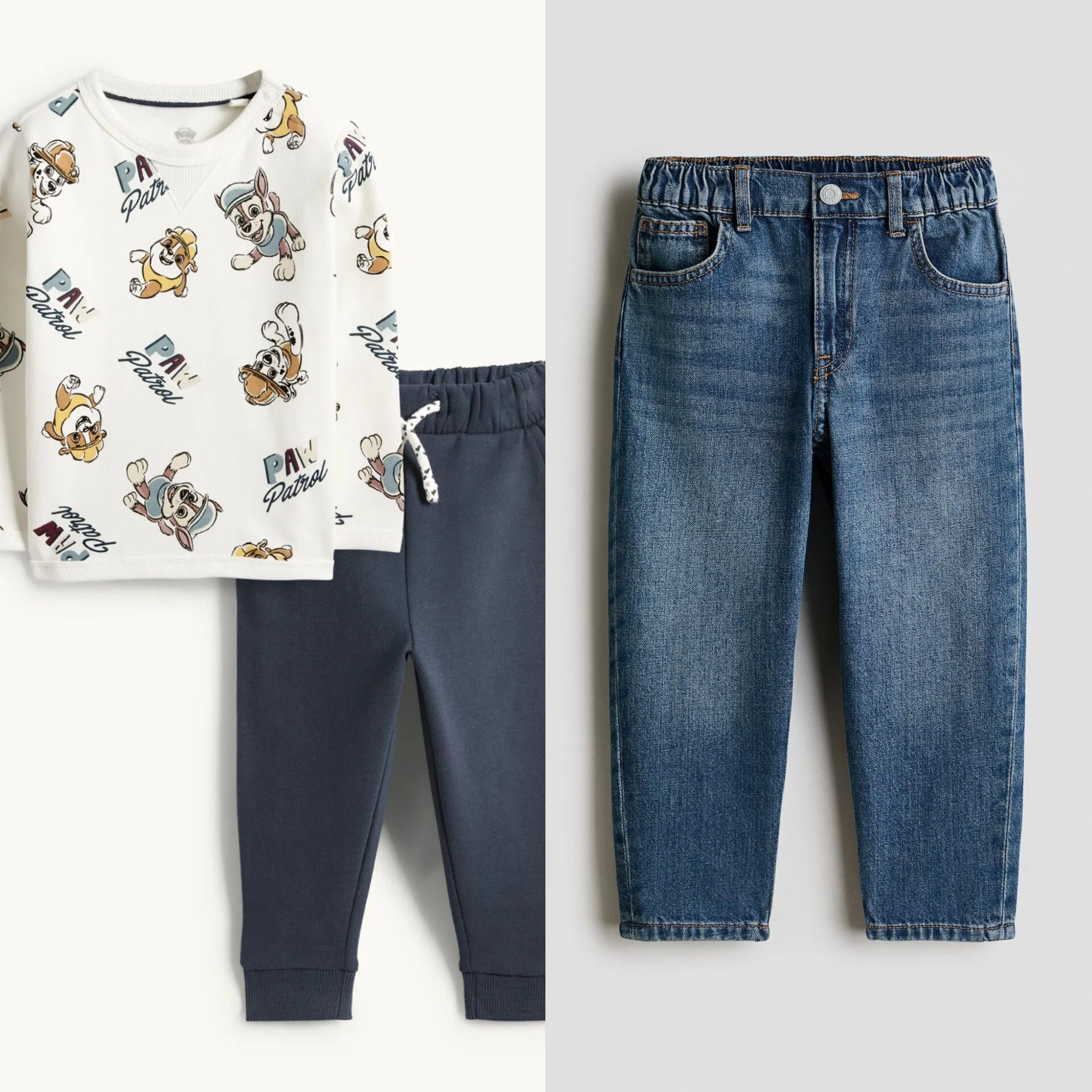 Комплект на флисе Щенячий патруль и джинсы H&M 98